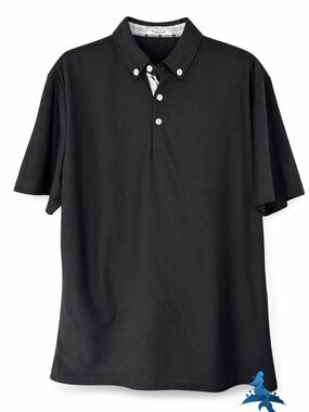 1300 Tinkwell Polo Shirt Short Sleeve Button Collar – L – Black